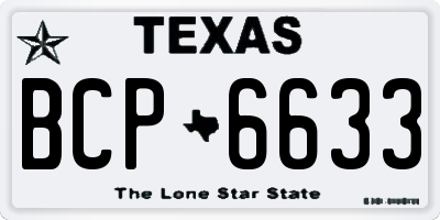 TX license plate BCP6633