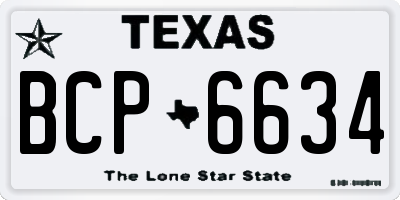 TX license plate BCP6634