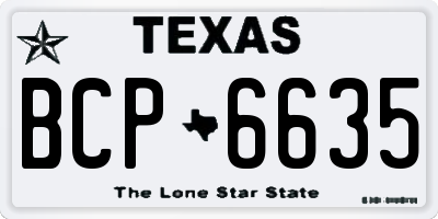 TX license plate BCP6635