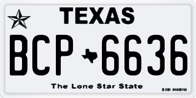 TX license plate BCP6636