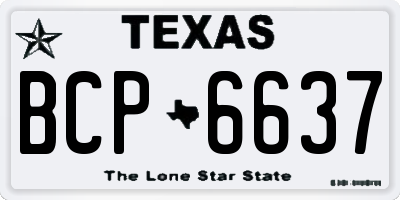 TX license plate BCP6637