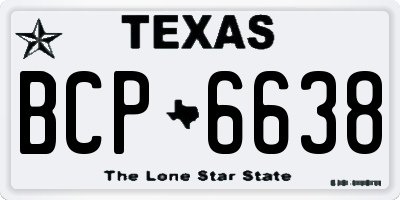 TX license plate BCP6638
