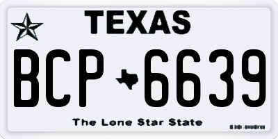 TX license plate BCP6639