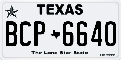 TX license plate BCP6640