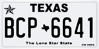 TX license plate BCP6641