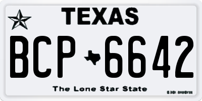 TX license plate BCP6642