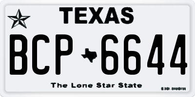 TX license plate BCP6644