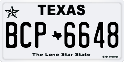 TX license plate BCP6648