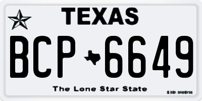 TX license plate BCP6649