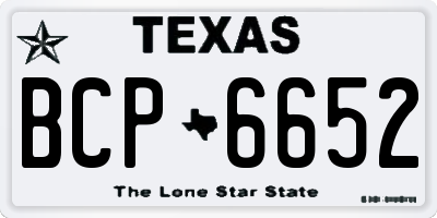 TX license plate BCP6652