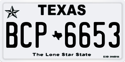 TX license plate BCP6653