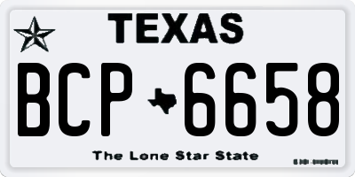 TX license plate BCP6658