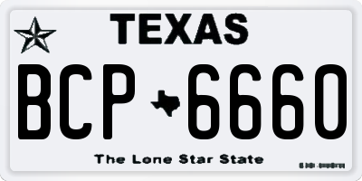 TX license plate BCP6660