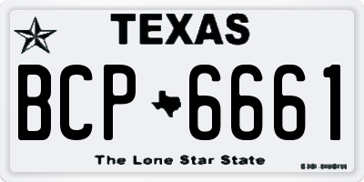 TX license plate BCP6661