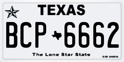 TX license plate BCP6662