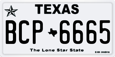 TX license plate BCP6665