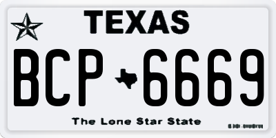 TX license plate BCP6669