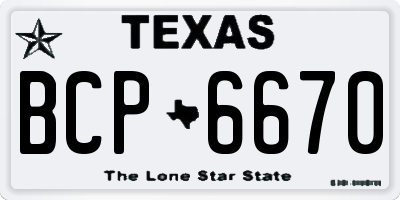 TX license plate BCP6670