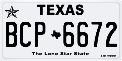 TX license plate BCP6672