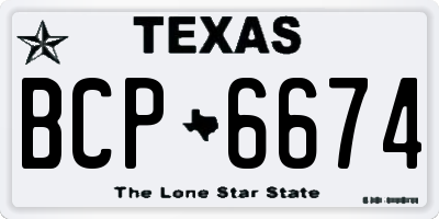 TX license plate BCP6674
