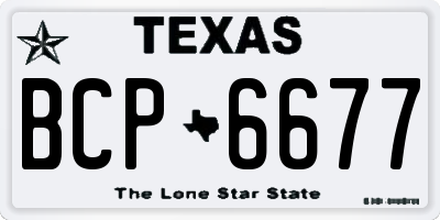 TX license plate BCP6677