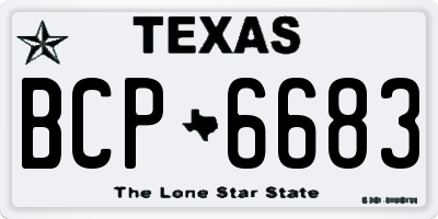 TX license plate BCP6683