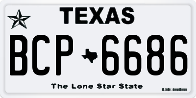 TX license plate BCP6686