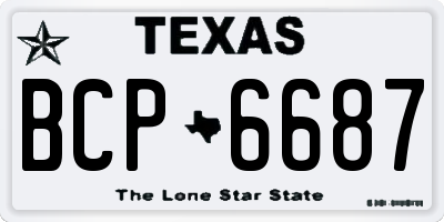 TX license plate BCP6687
