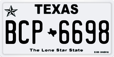 TX license plate BCP6698