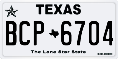 TX license plate BCP6704