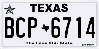 TX license plate BCP6714