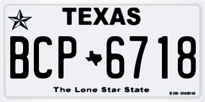TX license plate BCP6718