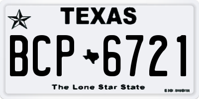 TX license plate BCP6721