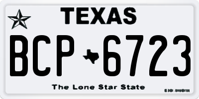 TX license plate BCP6723