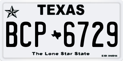 TX license plate BCP6729