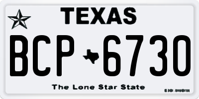 TX license plate BCP6730