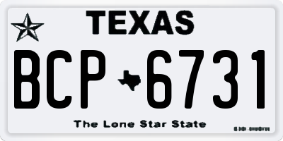 TX license plate BCP6731