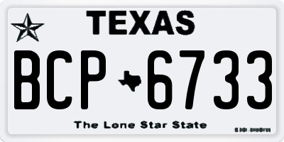 TX license plate BCP6733