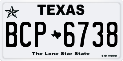 TX license plate BCP6738