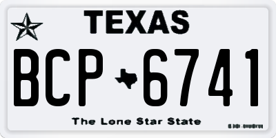TX license plate BCP6741