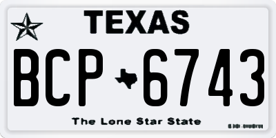 TX license plate BCP6743