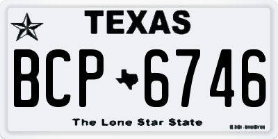 TX license plate BCP6746