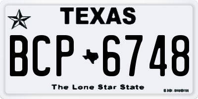 TX license plate BCP6748