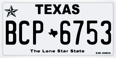 TX license plate BCP6753