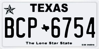 TX license plate BCP6754