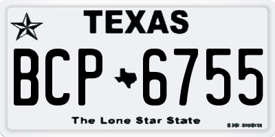 TX license plate BCP6755