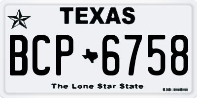 TX license plate BCP6758