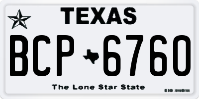 TX license plate BCP6760