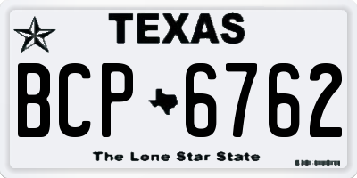 TX license plate BCP6762