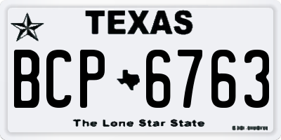 TX license plate BCP6763
